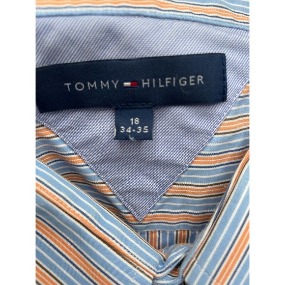 Tommy Hilfiger Men’s Size 18 (34-35)Button Down Collared Dress Shirt Relaxed Fit - Picture 7 of 8